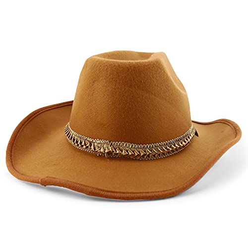 Trendy Apparel Shop Halloween Costume Classic Western Style Cowboy hat with Chin Strap