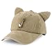 Trendy Apparel Shop Washed Cotton Cat Ear Baseball Cap with Sunglasses Holder