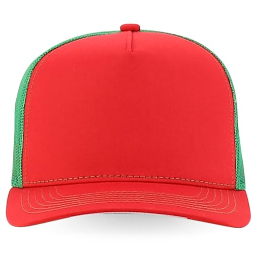 Trendy Apparel Shop 5 Panel Structured Trucker Cap with Mexico Flag Design Undervisor