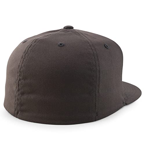 Trendy Apparel Shop 6 Panel Structured Blank Flatbill Fitted Closure Flexfit Cap