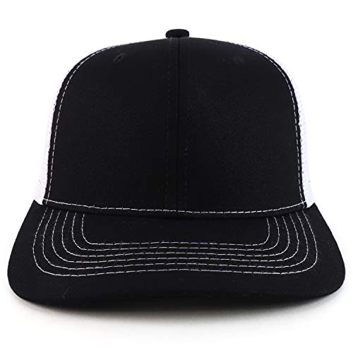 Trendy Apparel Shop Low Profile Two Tone Mesh Back Trucker Baseball Cap