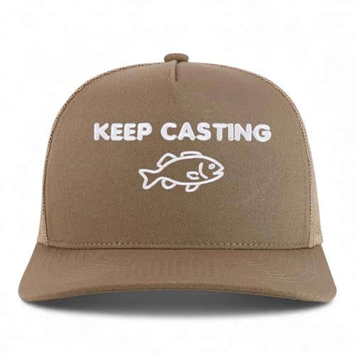 Trendy Apparel Shop Keep Casting Embroidered 5 Panel Snapback Trucker Cap