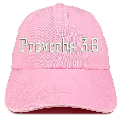 Trendy Apparel Shop Proverbs 3:6 Washed Pigment Dyed Baseball Cap