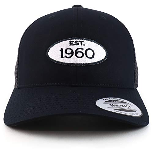 Trendy Apparel Shop Established 1960 Patch 60th Birthday Retro Trucker Mesh Cap