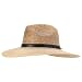 Trendy Apprel Shop Palm Braid UPF 50+ Wide Brim Fedora Crown Sun Hat