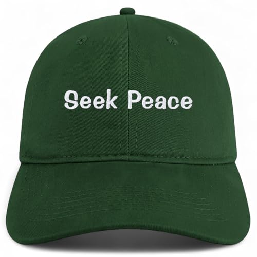 Trendy Apparel Shop Seek Peace Embroidered Cotton Unstructured Low Profile Dad Hat