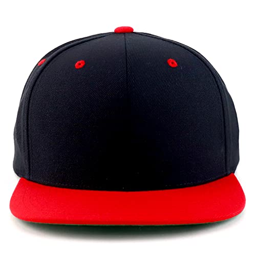 Trendy Apparel Shop Flexfit Oversize XXL Structured Blank Flatbill Snapback Cap