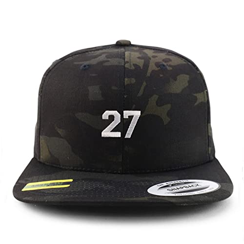 Trendy Apparel Shop Small Number 27 Embroidered Flatbill Snapback