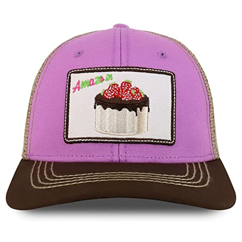 Trendy Apparel Shop Square Sweet Deserts Embroidered Trucker Baseball Cap