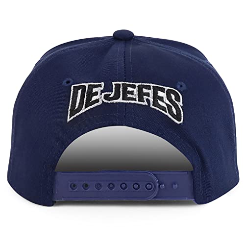 Trendy Apparel Shop El Jefe Embroidered 100% Cotton Flatbill Snapback Cap