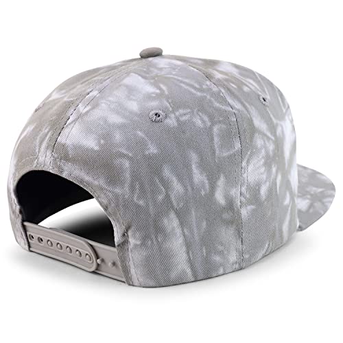 Trendy Apparel Shop Plain 100% Cotton Tie Dyed Pattern Flatbill Snapback Baseball Cap