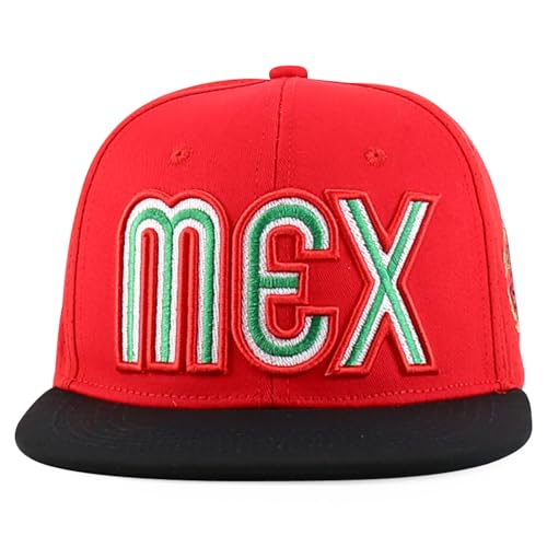 Trendy Apparel Shop Mexico Eagle Embroidered Laser Punching Mesh Back Flatbill Snapback Cap