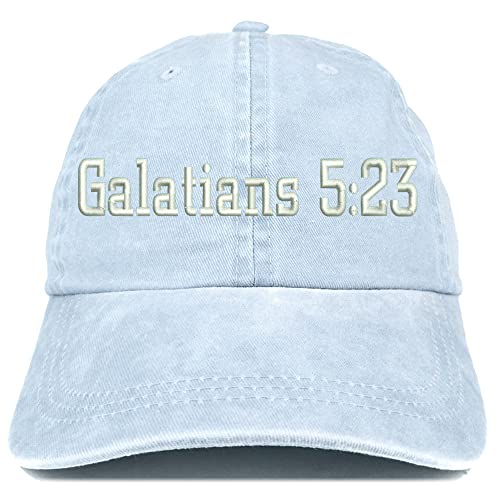 Trendy Apparel Shop Galatians 5:23 Washed Pigment Dyed Baseball Cap