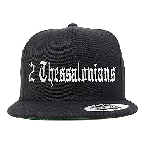 Trendy Apparel Shop 2 Thessalonians Old English Embroidered Flatbill Snapback