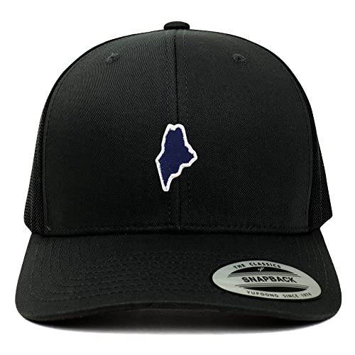 Trendy Apparel Shop Maine State Patch 6 Panel Retro Baseball Mesh Cap