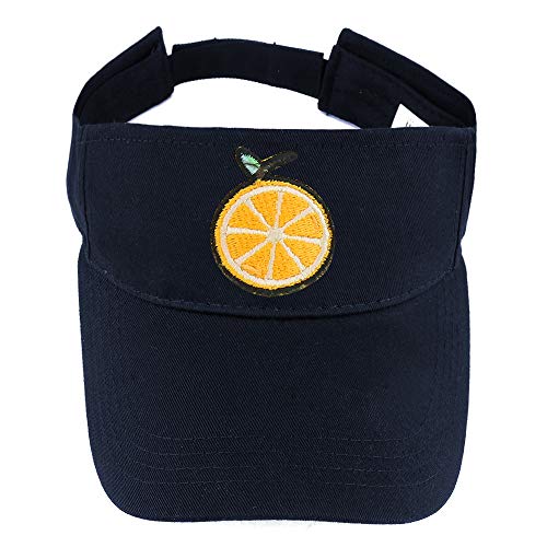 Trendy Apparel Shop Orange Patch Cotton Summer Visor Cap