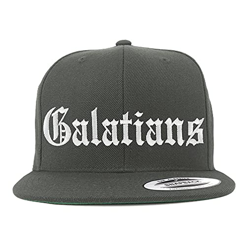Trendy Apparel Shop Galatians Old English Embroidered Flatbill Snapback