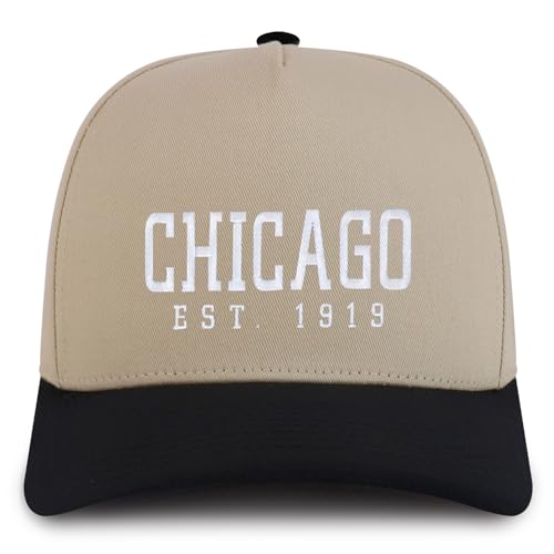 Trendy Apparel Shop Chinago Est.1919 Embroidered 5 Panel Structured Baseball Cap