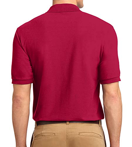 Trendy Apparel Shop Silky Classic Comfortable Fit Wrinkle Resistant Polyester Blend Men's Polo Big and Tall Shirt