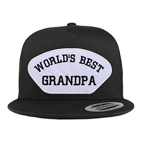 Trendy Apparel Shop World's Best Grandpa Patch 5 Panel Flatbill Baseball Cap