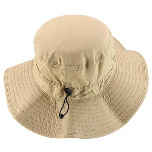 Trendy Apparel Shop Outdoor Large Brim Micro Mesh Performance Boonie Bucket Hat with Strap