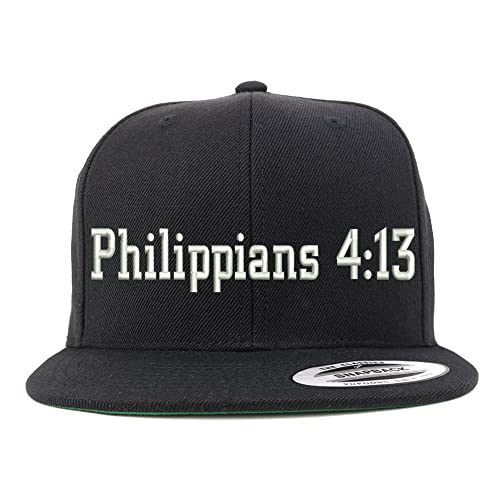Trendy Apparel Shop Philippians 4:13 Embroidered Flatbill Snapback
