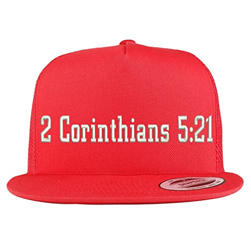 Trendy Apparel Shop 2 Corinthians 5:21 5 Panel Flatbill Trucker Cap