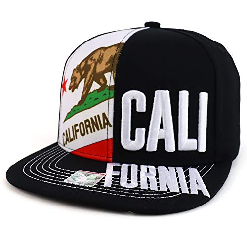 Trendy Apparel Shop American State Name 3D Embroidery Flag Print Snapback Cap