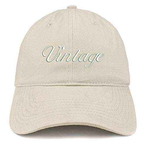 Trendy Apparel Shop Vintage Embroidered Soft Crown 100% Brushed Cotton Cap
