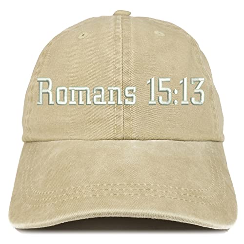 Trendy Apparel Shop Romans 15:13 Washed Pigment Dyed Baseball Cap