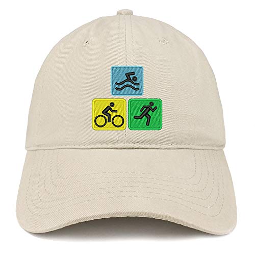 Trendy Apparel Shop Triathlon Embroidered Unstructured Cotton Dad Hat