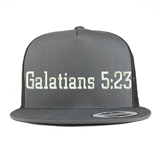 Trendy Apparel Shop Galatians 5:23 5 Panel Flatbill Trucker Cap