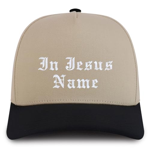 Trendy Apparel Shop in Jesus Name Embroidered 5 Panel Structured Baseball Cap
