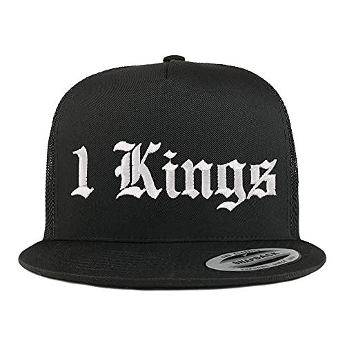 Trendy Apparel Shop 1 Kings Old English 5 Panel Flatbill Trucker Cap