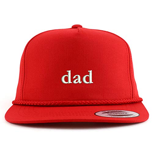 Trendy Apparel Shop Dad Embroidered 5 Panel Flatbill Braid Snapback Golf Cap