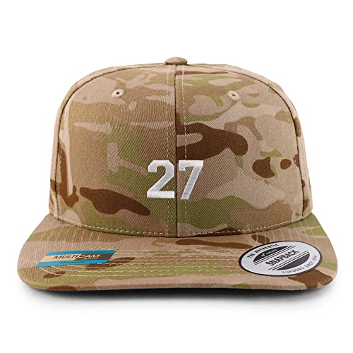 Trendy Apparel Shop Small Number 27 Embroidered Flatbill Snapback