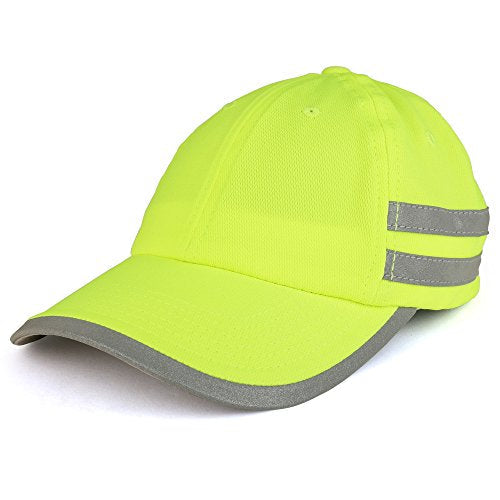 Trendy Apparel Shop High Visibility ANSI 107 Safety Unstructured Cap with Reflective Stripes