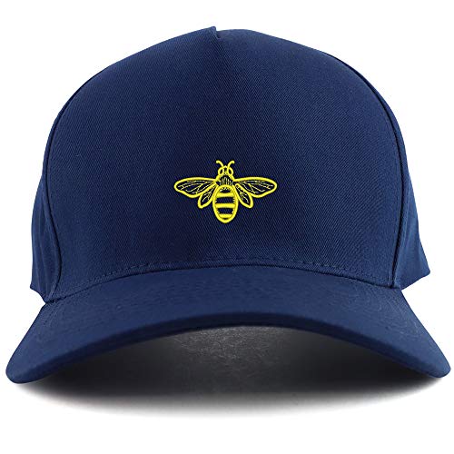 Trendy Apparel Shop Bee Embroidered Oversized 5 Panel XXL Baseball Cap