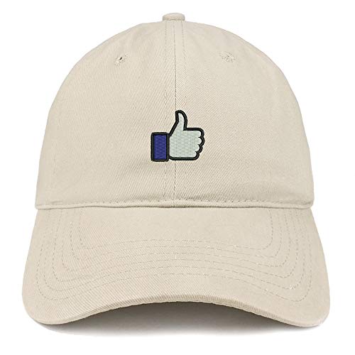 Trendy Apparel Shop Thumbs Up Embroidered Soft Crown Brushed Cotton Cap