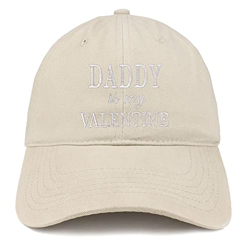 Trendy Apparel Shop Daddy is My Valentine Embroidered Low Profile Soft Cotton Baseball Cap