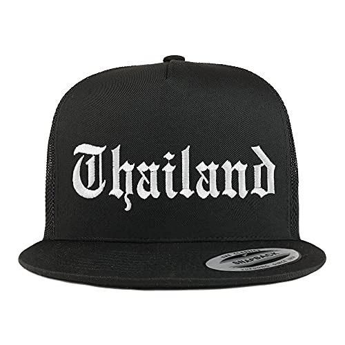 Trendy Apparel Shop Thailand Old English 5 Panel Flatbill Trucker Cap