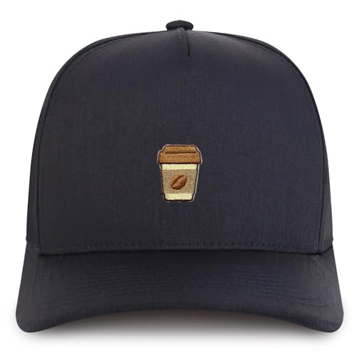 Trendy Apparel Shop Coffee Cup Embroidered Patch Structured 5 Panel Pro Style Baseball Cap