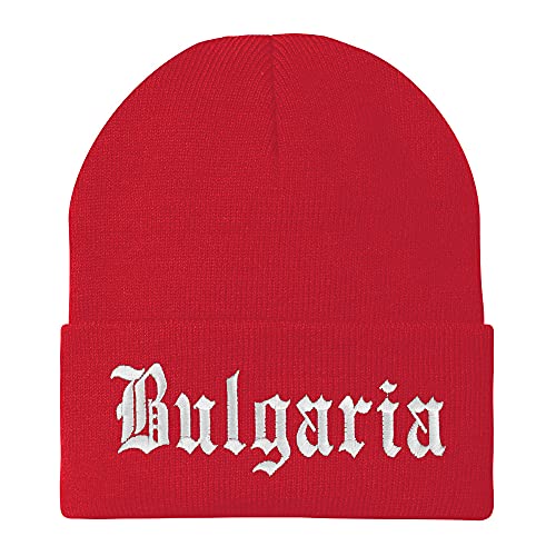 Trendy Apparel Shop Bulgaria Old English Embroidered Long Cuff Beanie