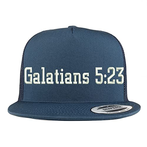 Trendy Apparel Shop Galatians 5:23 5 Panel Flatbill Trucker Cap