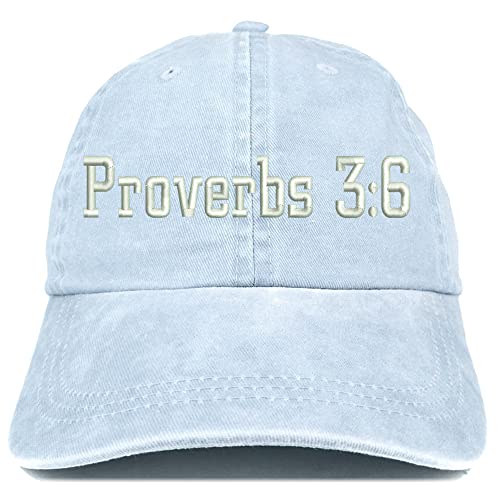 Trendy Apparel Shop Proverbs 3:6 Washed Pigment Dyed Baseball Cap