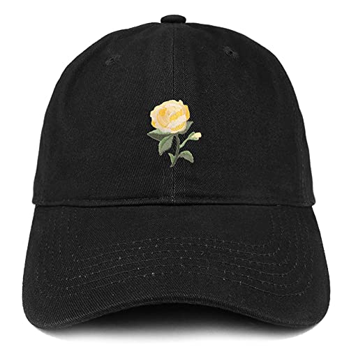 Trendy Apparel Shop Yellow Rose Patch Low Profile Soft Cotton Baseball Cap