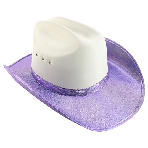 Trendy Apparel Shop Metalic Glitter Space Cowboy Cowgirl Hat