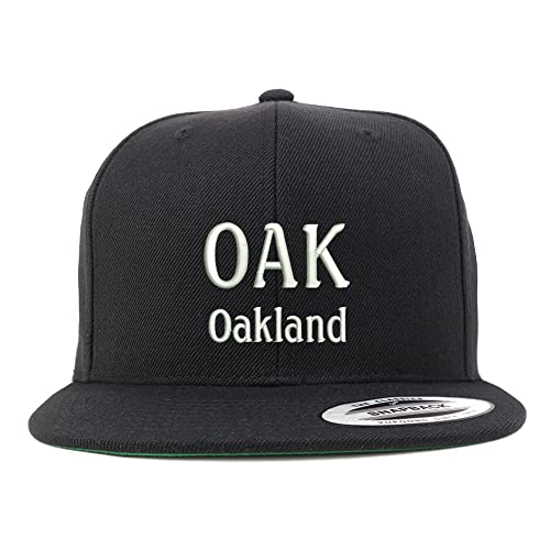 Trendy Apparel Shop Oak Oakland Embroidered Flatbill Snapback