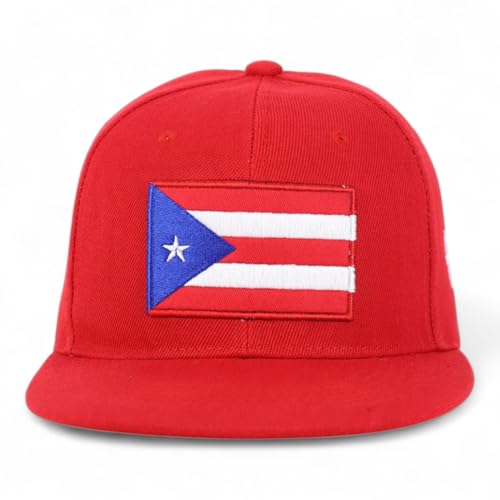 Trendy Apparel Shop Puerto Rico Embroidered Round Flat Bill Snapback Cap