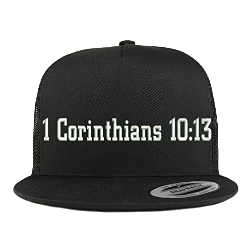 Trendy Apparel Shop 1 Corinthians 10:13 5 Panel Flatbill Trucker Cap